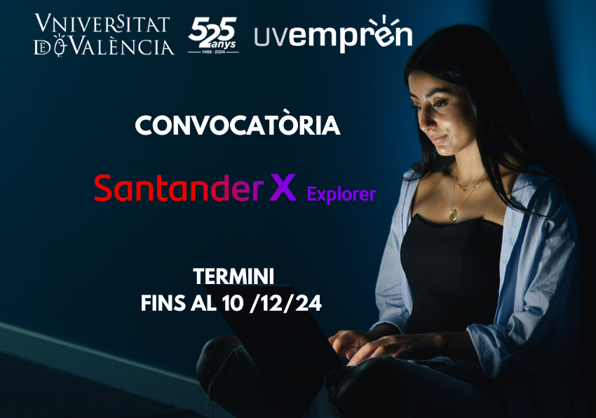 Cartell anunciador de la inscripció en Santander X Explorer.